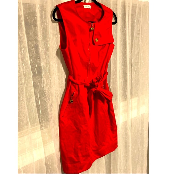 *SOLD* Calvin Klein Red Dress - Picture 2 of 2